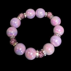 Lavender Chunky Beaded Bracelet 💜